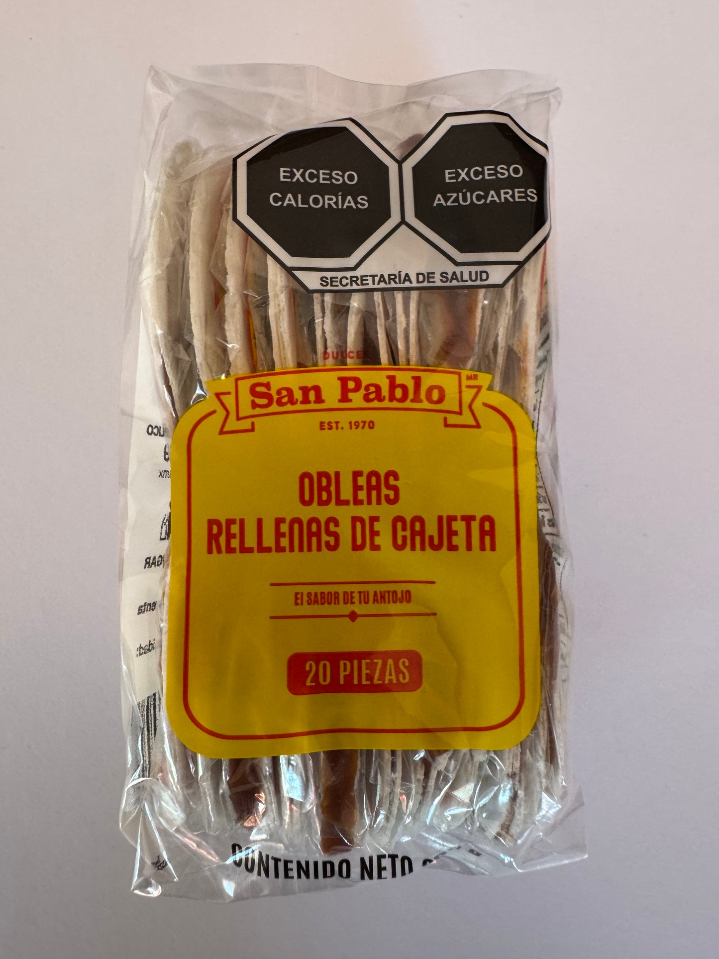 Obleas rellenas de cajeta - San Pablo